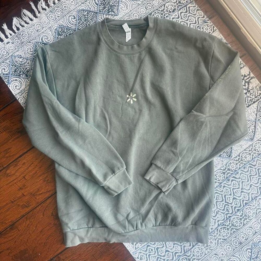 American-apparel Men's Green and Khaki Sweatshirt